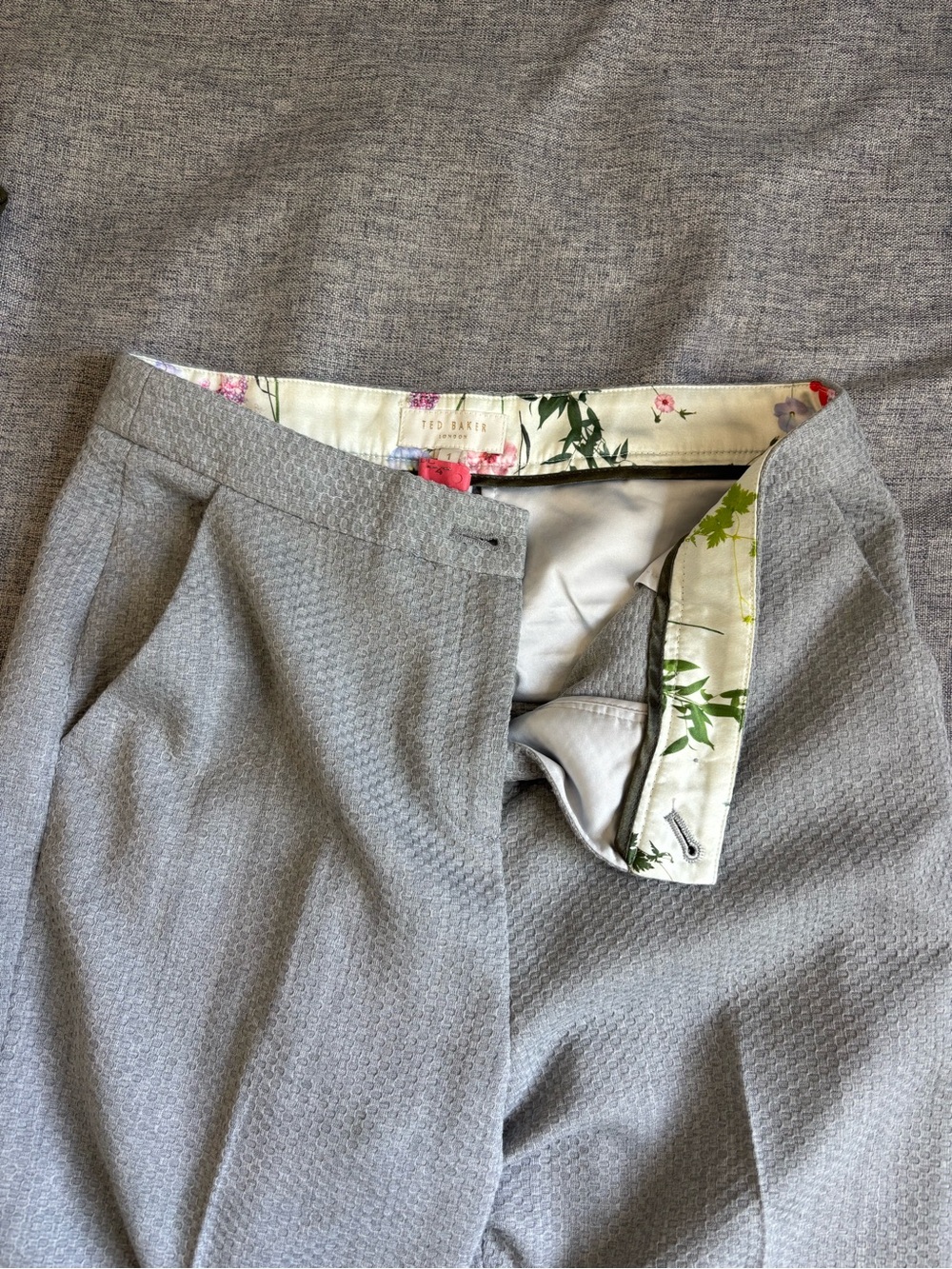 Ted Baker Light Gray Textured Women's pants